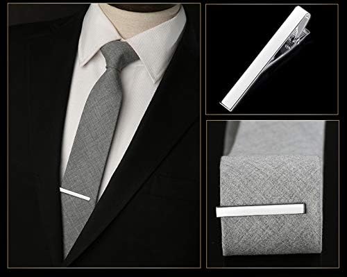 רוקטי 7 מארז עניבת קליפ סט גברים של עניבת בר | פורמליות עסקים עניבה בר קמצוץ עניבת קליפ בזהב/כסוף/שחור/חיל